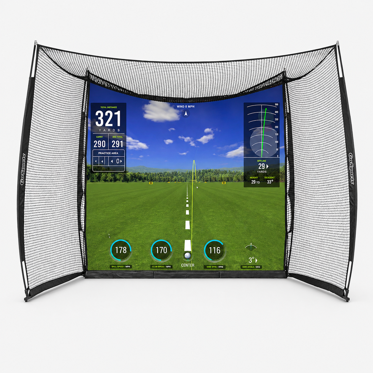 Premium Golf Practice Range Net W/ Impact Screen