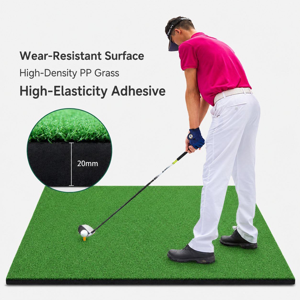 Premium Golf Swing Practice Mat | Portable Training Turf for Indoor & Outdoor Golf Practice