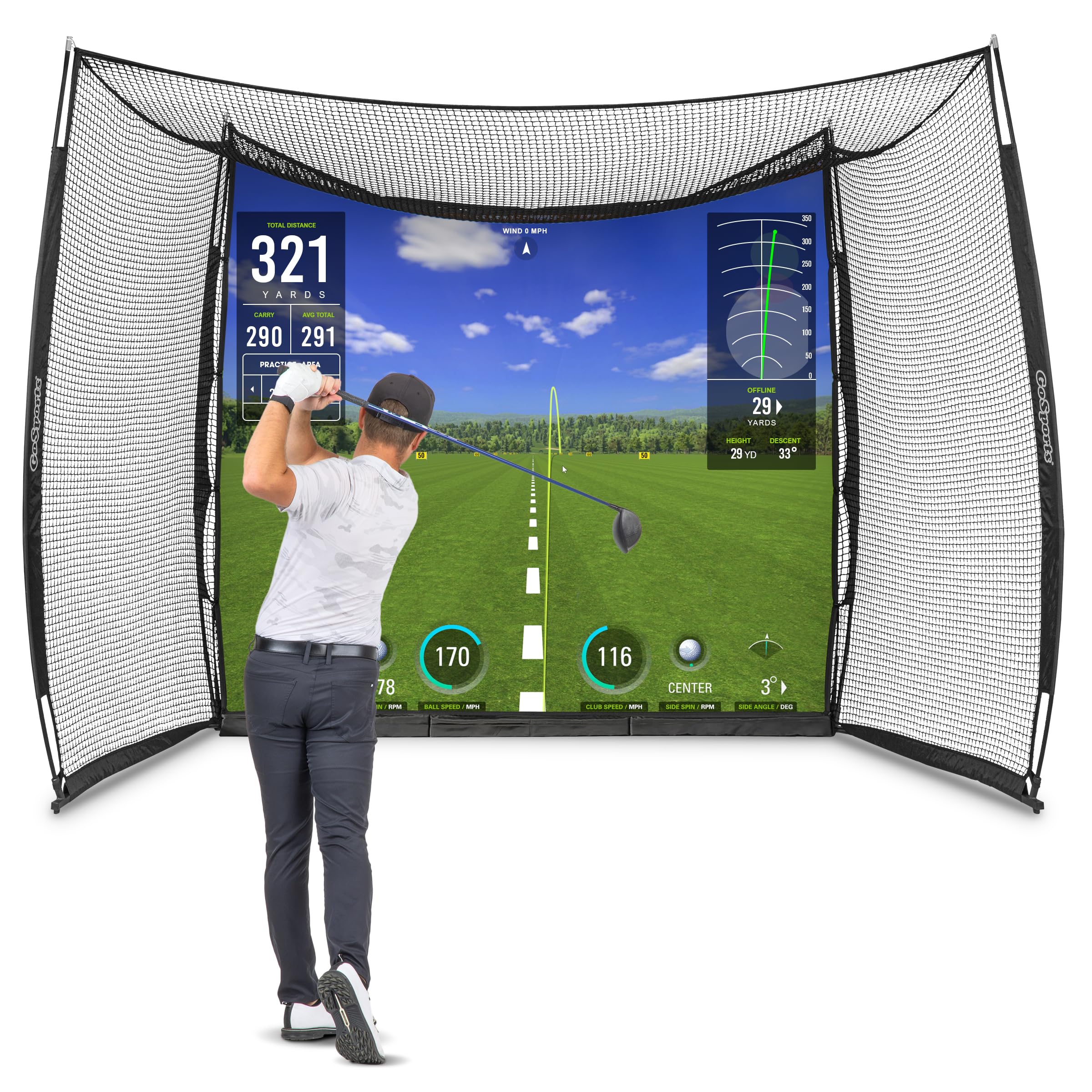 Premium Golf Practice Range Net W/ Impact Screen